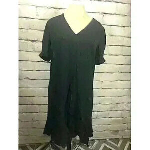 Stockholm Atelier & Other Stories Womens Size 6 Black Short Sleeve Ruffled Dress